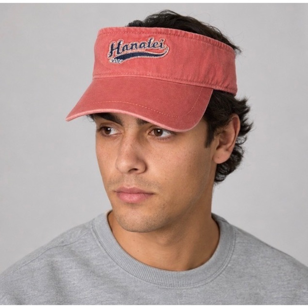 Ahead Vintage Hanalei 2008 Sun Visor Hat Salmon Pink Adjustable CCMT6 Y2K Casual
